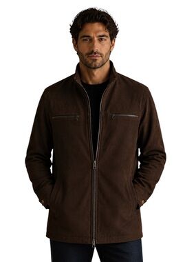 Vintage ALF Brown Microsuede Fleece Zip Up Jacket - Wind Proof - Men’s Small